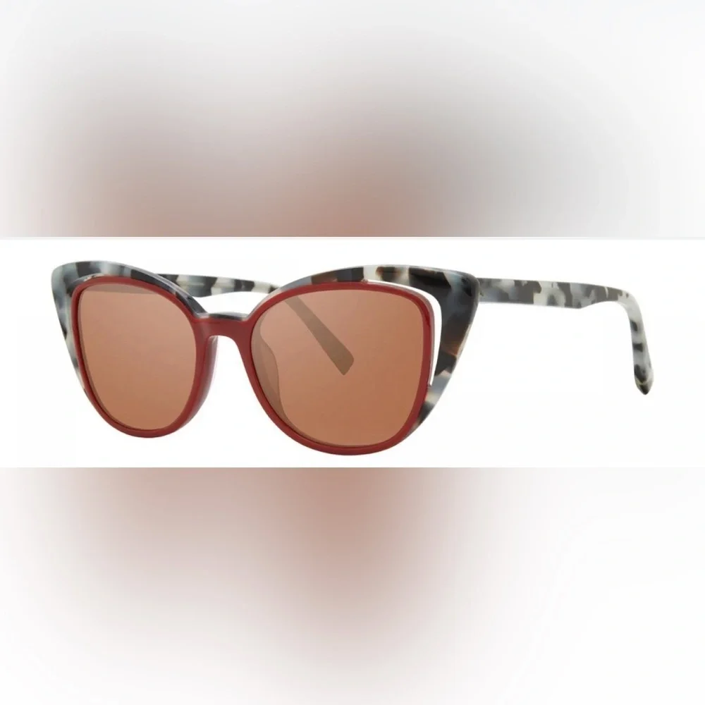 Vera Wang Cranberry Tortoise Cat-Eye Sunglasses - NWT